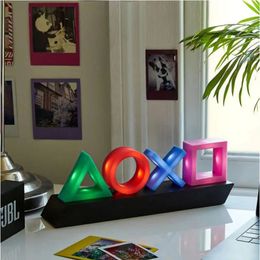 Decorative Objects Figurines For PS4/PS5 Game Icon Lamp Sign Sound Control Decorative Lamp Colourful Lampstand 2Types Table top atmosphere small night light 231207