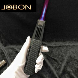 JOBON Metal Outdoor Windproof Turbine Torch Jet Flame Lighter Blue Red Butane No Gas Welding Gun Kitchen Barbecue Men's Tools