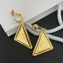 Dangle Chandelier 2023 Trend Europe Top Quality Brass 24K Gold Plated Triangle Earrings Woman Design Brand Charm Boutique Jewellery 231208