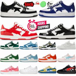 Scarpe firmate per uomo donna Sta Sk8 nero bianco pelle verniciata pelle scamosciata grigio verde argento squalo rosa scarpe da ginnastica plate-forme allenamento camminata casual star bapestas sneakers