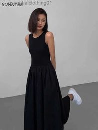 Urban Sexy Dresses Dresses Women Sleless Slim O-neck Solid Black Ankle-length Summer High Street Holiday Korean Fashion Style Vintage Vestido L231208