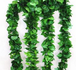 90 leaves 23m artificial green grape leaves other Boston ivy vines decorated fake flower cane whole7175468