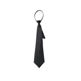 Bow Ties Black Lazy Person Casual Necktie For Men Women Simple Slim Student Tie Neck Wear Solid Colour Knot Free