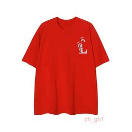 Lanvins Men's T-shirts Men's Fashio 2023 Lanvin Hoodie New Soft Wrinkle Resistant Printing Letters Casual Student Couple Short Lanvins 3677