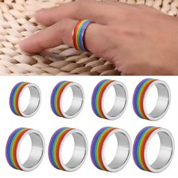 Cluster Rings Gay Ring Jewelry Stainless Steel 8Sizes Women Men For Wedding Party