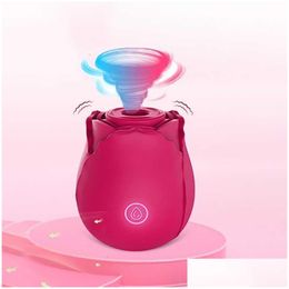 Leg Massagers Masr Adorime Sucking Vibrator Clitoral Suction Clot Clitoris Clit Sucker Nipple Stimator Toys Red Rose For Women Drop Dhywa