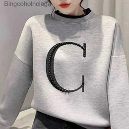 Women's T-Shirt Spring Autumn Cropped Sweatshirt Set for Women Gray Color Long Sle Pullover Shirt and Shorts Jogger Clothes 2024 Y2k ClothingL231212