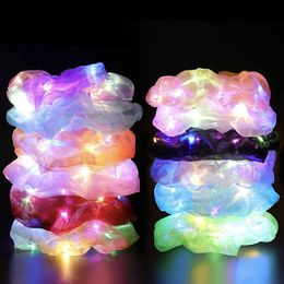 Hair Rubber Bands 12PCS LED Mix Color Wholesale French Elastic Hair Scrunchies For Women Hair Ties Rubber Band Hair Rope Grils Accessories 231208