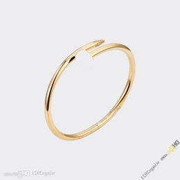 nail bracelet diamond Jewellery designer for women designer bracelet Titanium Steel Bangle Gold-Plated Never Fading Non-Allergic, Gold Br Huvk