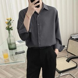 Men's Casual Shirts Mens Dress 2023 Fashion Superfine Long Sleeve Shirt Men Slim Fit Elastic Breathable Non-Iron Quality Male H35