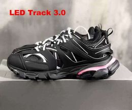 Chaussures habillees Designer Led Track 3 3.0 Chaussure Hommes Femmes Baskets Triple Noir Blanc Rose Bleu Orange Jaune Vert Tess. Gomma Sneaker Pistes Sports YU552