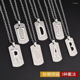 Pendant Necklaces Letter Titanium Steel Necklace European And American Street Personality Hip-hop Trendy Men Women Jewellery