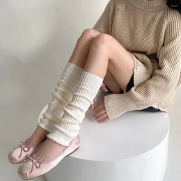 Women Socks Wool Cashmere Autumn Winter Warm Knitted Foot Cover Knee Lolita Girls Solid Color Warmer Stockings