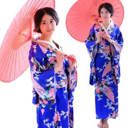 Ethnic Clothing WOMEN Kimono Traditional Japanese Style Peacock Yukata Dress For Girl Cosplay Japan Haori Costume Asian Clothes