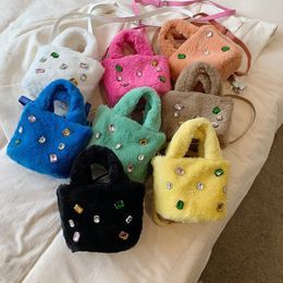 Handbags Children's Mini Clutch Bag Cute Plush Crossbody Bags for Women Girls Small Coin Pouch Tote Kawaii Kids Wallet Handbag 231208