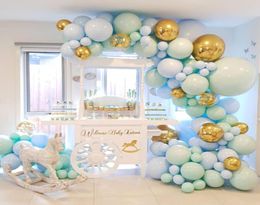 126 Pack Macaron Pastel Balloons Garland Arch Kit Confetti Balloon for Anniversary Wedding Party Decoration Baby Birthday Shower T7446315