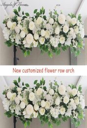 Decorative Flowers Wreaths 50100CM DIY Wedding Flower Wall Arrangement Supplies Silk Peonies Rose Artificial Row Decor Iron Arc8920589