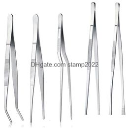 Cooking Utensils 5Pcs Tweezers Set Stainless Steel Food Tongs For Barbecue Baking Grill Salad Steak Buffet Kitchen Tools P230810 Dro Dhkx7