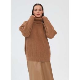 Pull cachemire pulls automne/hiver col haut pull couleur unie ample tricoté 376