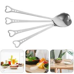 Spoons Kichvoe Jam Set 4Pcs Heart Shape Coffee Spoon Stainless Steel Teaspoons Cocktail Stirring Mixing Ice