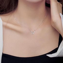 Chains Simple Double Heart Pendant Necklace For Women Couple Stainless Steel Choker Gold Colour Chain Wedding Party Friends Jewellery Gift