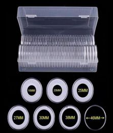40Coin Capsules 46mm with 40Foam Gasket and 1 Plastic Storage Box for Coin Collection for 16 20 25 27 30 38 46mm coins CW C01166500449