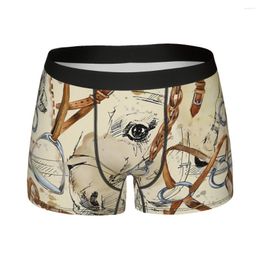 Underpants Harness Watercolour Horses Seamless Equestrian Pattern Cotton Panties Man Underwear Sexy Shorts Boxer Briefs