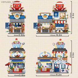 Blocks Japanese Street View Izakaya Shop Mini Building Blocks Home Decor Desktop Decoration Simulation Architecture Construction Toy R231208