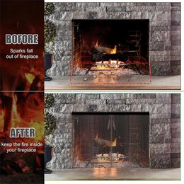Curtain Big Deal Fireplace Mesh Screen 2 Packs Spark Guard Metal Fire Panel With Pulls For Home