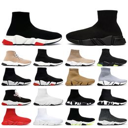 Women Mens Designer Sock Shoes Boots Speed Trainer Graffiti Black White Red Speeds 2.0 Clear Sole Runners Socks Slip on Cloud Loafers Sneakers