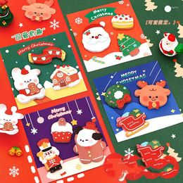 Piece Lytwtw's Christmas Sticker Sticky Notes Cute Kawaii Cartoon Adhesive Notepad Memo Pad Office Supply School Stationery