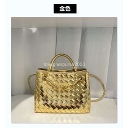 Designer Botte Venet Woven Andiamo Tote Bag Lady Bags Small Spring Metal Rope Buckle Leather Totes One Shoulder Handheld High Capacity Women's E6mi