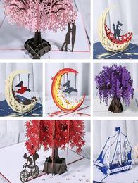 3D Anniversary CardPop Up Card Red Maple Handmade Gifts Couple Thinking of You Card Wedding Party Love Valentines Day Greeting Ca1480633