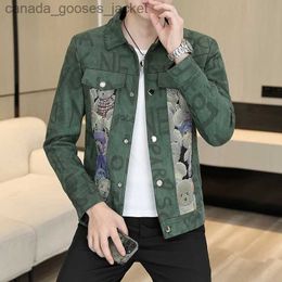 Women's Jackets Men's Print Jacket Lapel Collar Long Sle Formal Jacket Cargo Outerwear Coats man Sping Autumn Casual Coat L231208