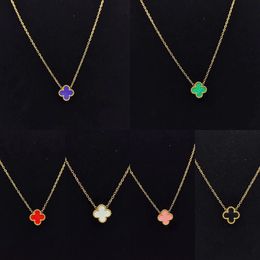 top Designer women clover Necklaces Diamond chain steel classic Jewellery girl best wedding gifts for partydress gold chain iced out chain AAAAA with box