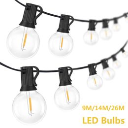 Christmas Decorations G40 Globe Outdoor LED String Lights Party Garland Plastic Bulbs Fairy Lamp For Street Patio Garden Backyard Year Christmas 231207