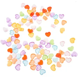 Vases 100 Pcs Multi-function Heart Charm Lovely Charms Resin DIY Nail Jewelry Headgear Flatback Candy Color Handcraft Child Vase