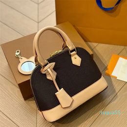 bags handle tote bag designer bag Women shell shoulder bags Fashion Classic brown flower handbag lady crossbody purse