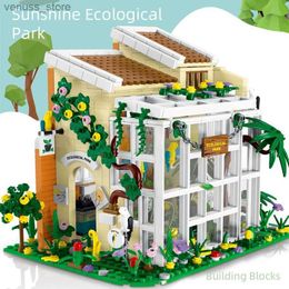 Blocks 1506pcs City Street View Sunshine Ecological Park House Model Building Blocks LED Light Architecture Bricks Kids toys Gifts R231208