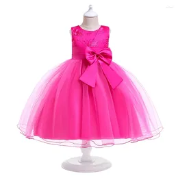 Girl Dresses Bow Tutu Summer Princess Dress Floral Children Clothes Christmas Kid Party Toddler For 3-8Y Girls Customes Clothing
