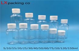 50 pcs 60 100 150 ml Empty Transparent Plastic Pack clamshell water Bottle Crystal Clear Flip Top Cap Packaging mini Containers T25996254