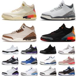 3s Jumpman 3 Tênis de Basquete Homens Mulheres J Balvin Cimento Branco Reimaginado Medellin Sunset Palomino Wizards Fire Red Dark Iris UNC Fear Mens Treinadores Sapatilhas Esportivas