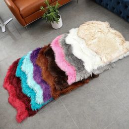 Carpet Artificial Sheepskin Imitation Wool Faux Fur Rug For Sofa Hairy Carpet Parlour Room Floor Mat Fluffy Soft Area Blanket Seat Pad 231207