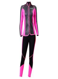 Hisea 25 mm Women twopiece Diving Equipment bodysuit coat trousers Rashguard Tights Neoprene Wetsuit Diving Jacket Long Pants8237394