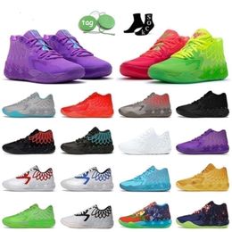 OG with Shoe Box Ball Lamelo Shoes Mb01 Lo Mens Basketball Shoe 1of1 Queen and Rock Ridge Red Buzz Galaxy Unc Iridescent Dreams Trainers s