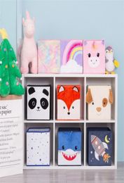 Cube Cute Cartoon Animal Pattern Storage Box For Toys Organizer Folding Bins Plush Toy Box For Kids For Kids Storage Basket 2103153224169