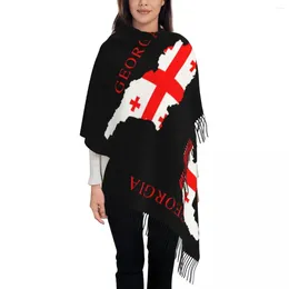 Scarves Georgia Country Map Flag Scarf For Women Fall Winter Shawl Wrap Long Large With Tassel Ladies