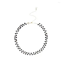 Chains Fashion Crystal Pearl Necklace Circle For Women Glass Twist Accessories Simple And Generous Geometric Necklaces