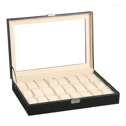 Jewellery Pouches Buy Watch Case 24 Slot Double Row With Large Glass Cover Detachable Pillow Organiser