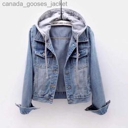 Women's Jackets Women Jacket Women's Short Denim Jacket Spring and Autumn New Long Sle Women Slim Hooded Jacket Plus Size S-5XL L231208